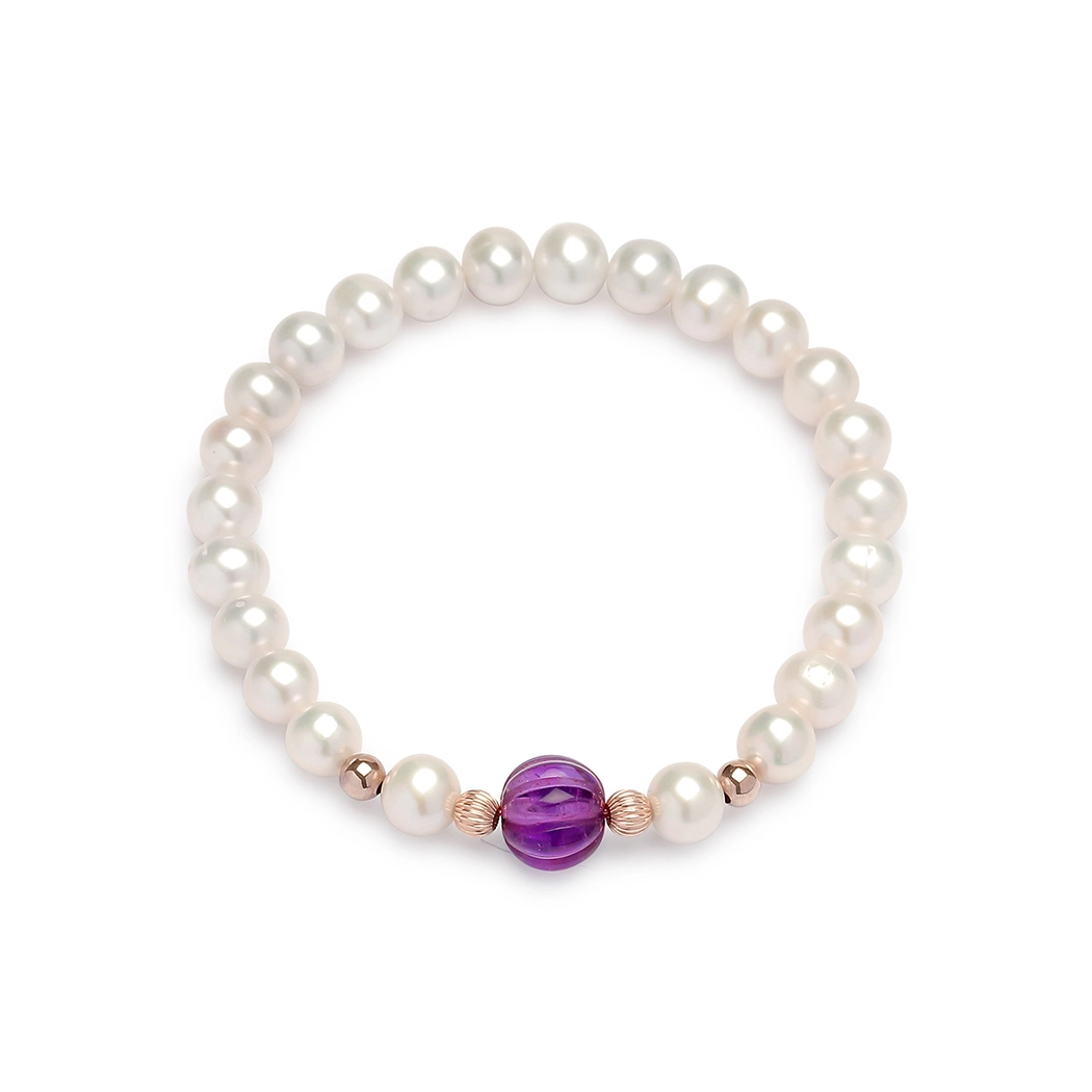 Amethyst & Pearl Bracelet