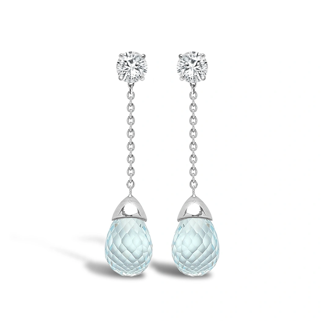 Blue Topaz Drop Earrings