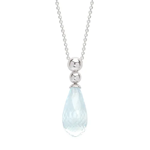 Blue Topaz Briolette Drop Pendant
