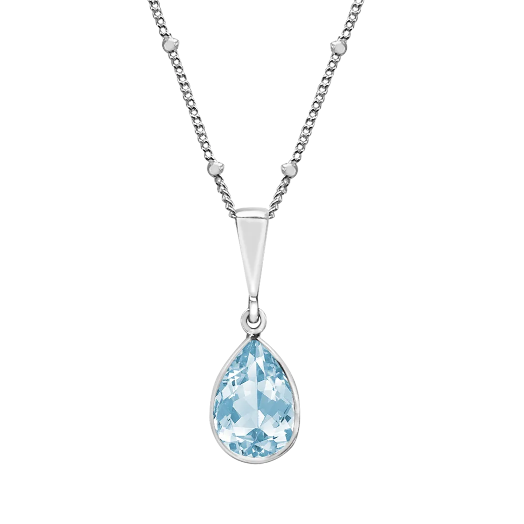 Blue Topaz Drop Pendant