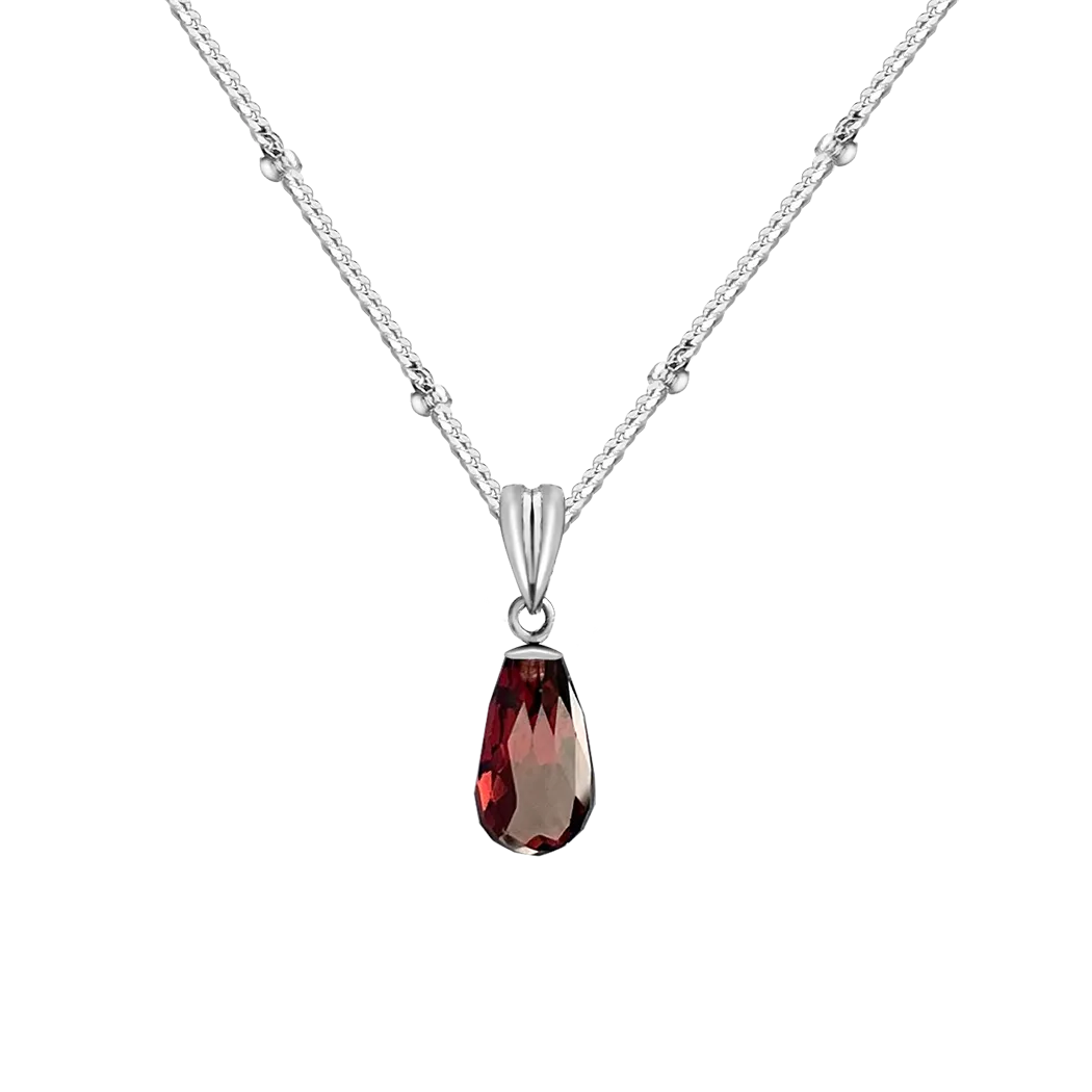 Red Garnet Drop Pendant