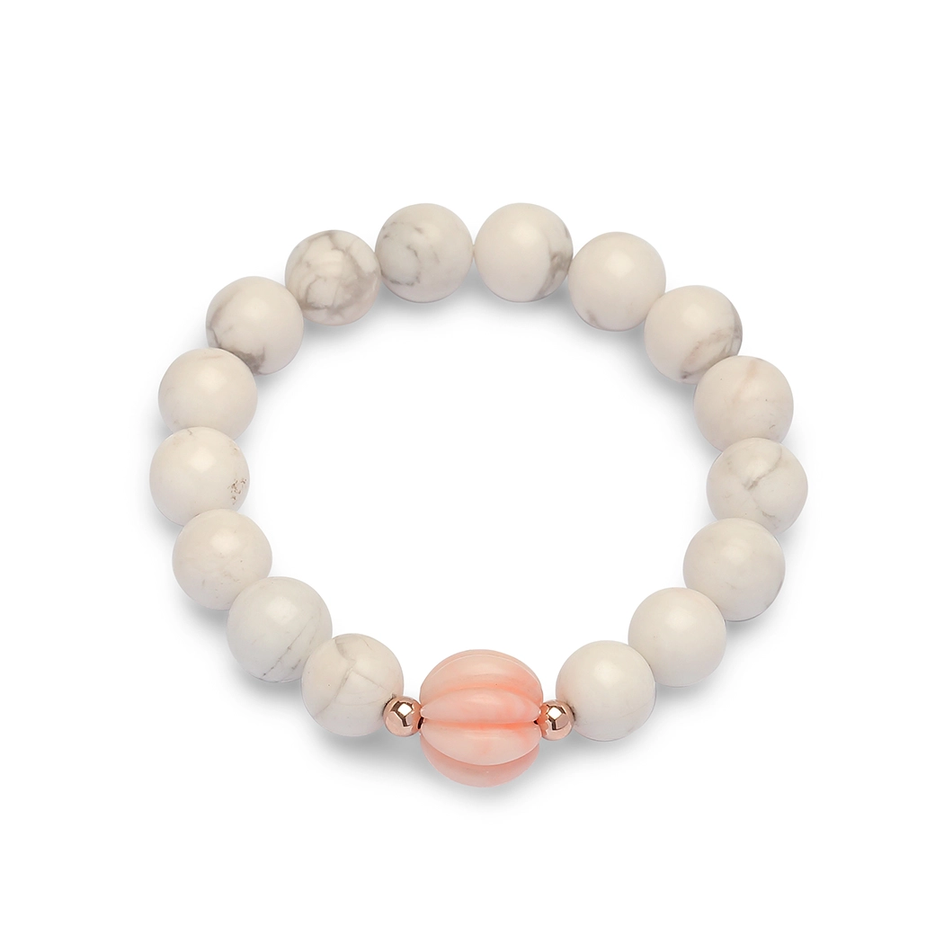Coral & Howlite Bracelet