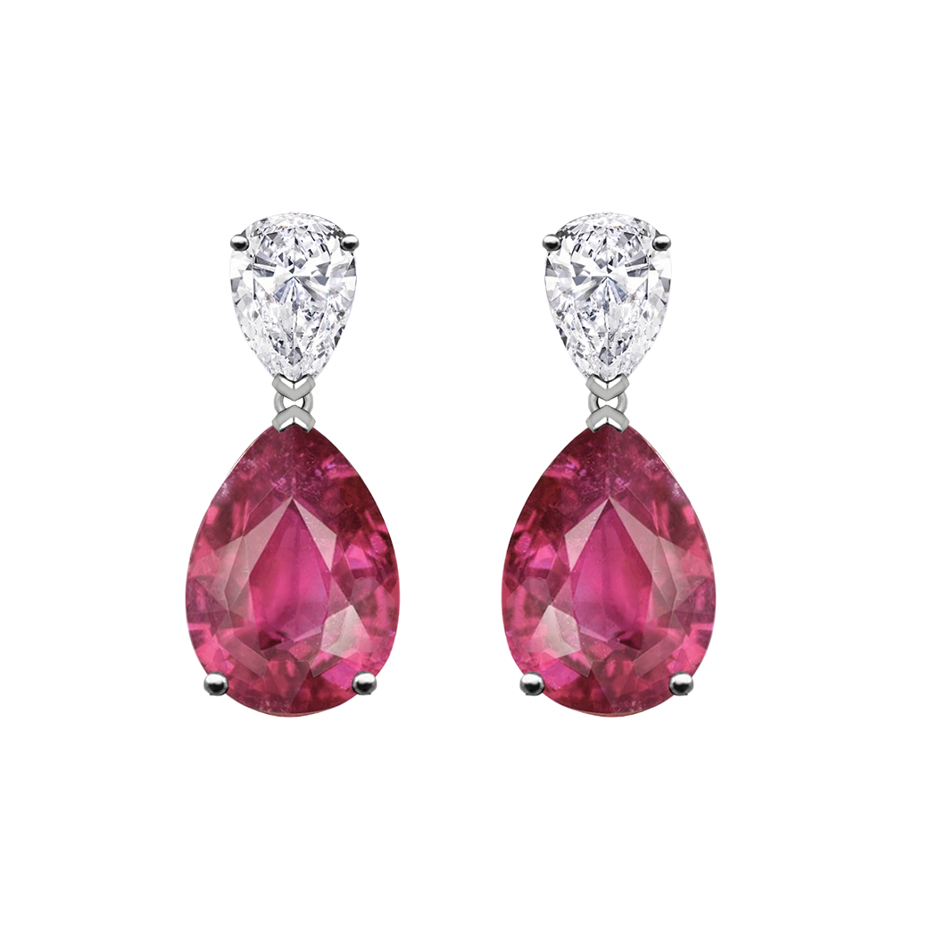 Rubellite Drop Earrings