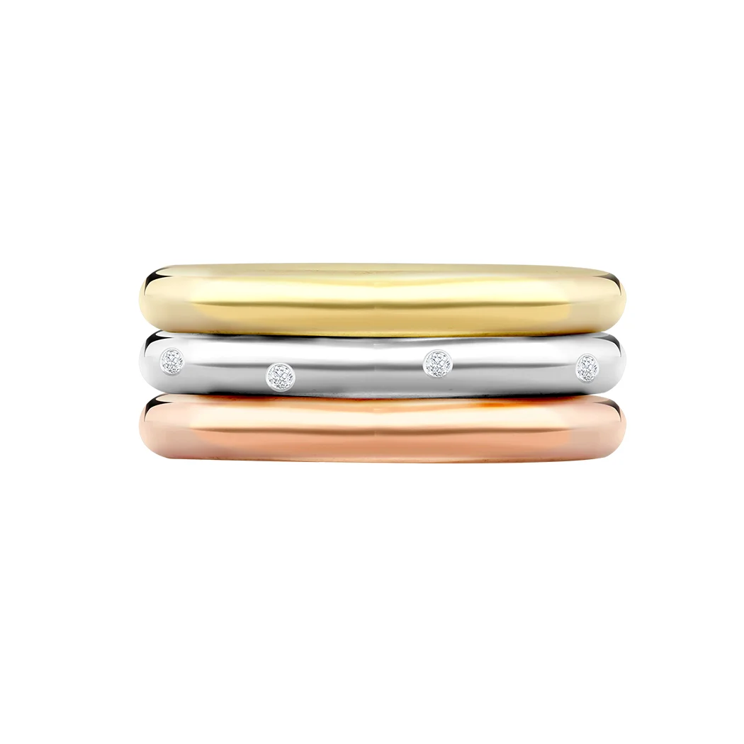 Three-gold Stacking Rings