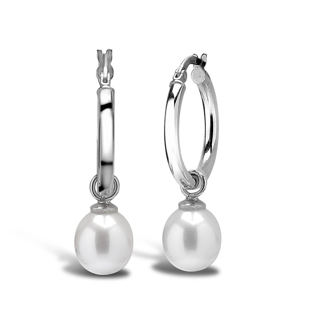 Pearl Hoop Earrings