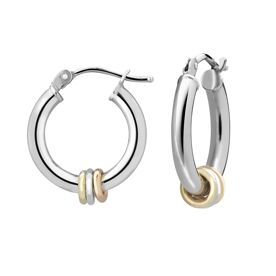 Three-gold Hoop Earrings