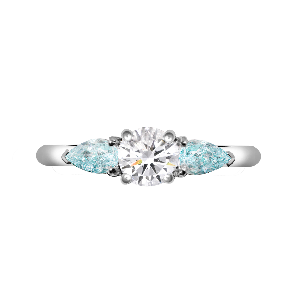 Diamond & Blue Topaz Three-stone Ring